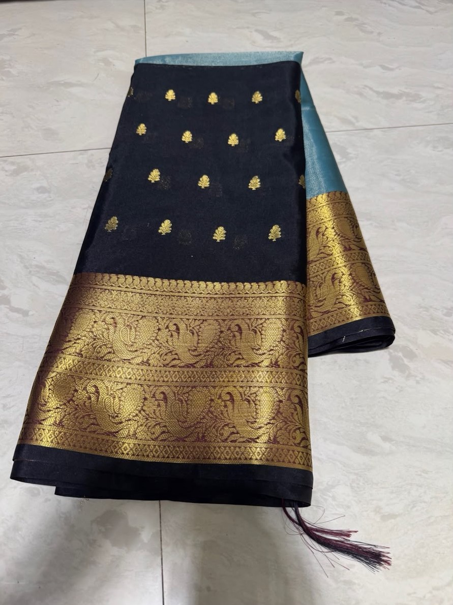 Kanchi Tissue with Kanchi Katan Half Half Soft Silk Saree